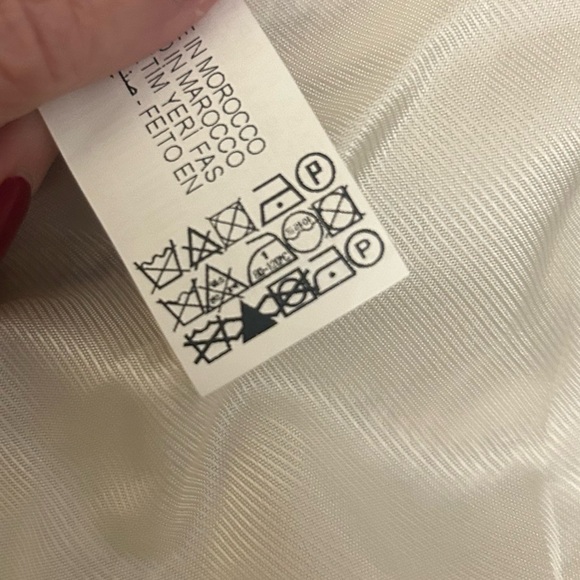 ZARA Tweed Open Blazer Jacket Tan Cream Sz Small - Picture 13 of 16